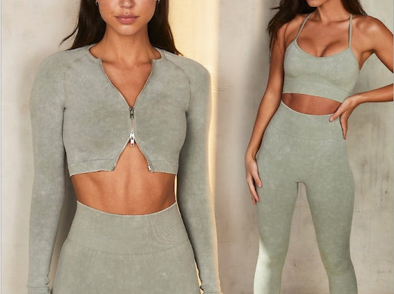 Green 2 or 3 Pieces Seamless Set