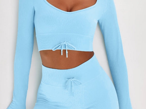 Baby Blue Bow Seamless Set